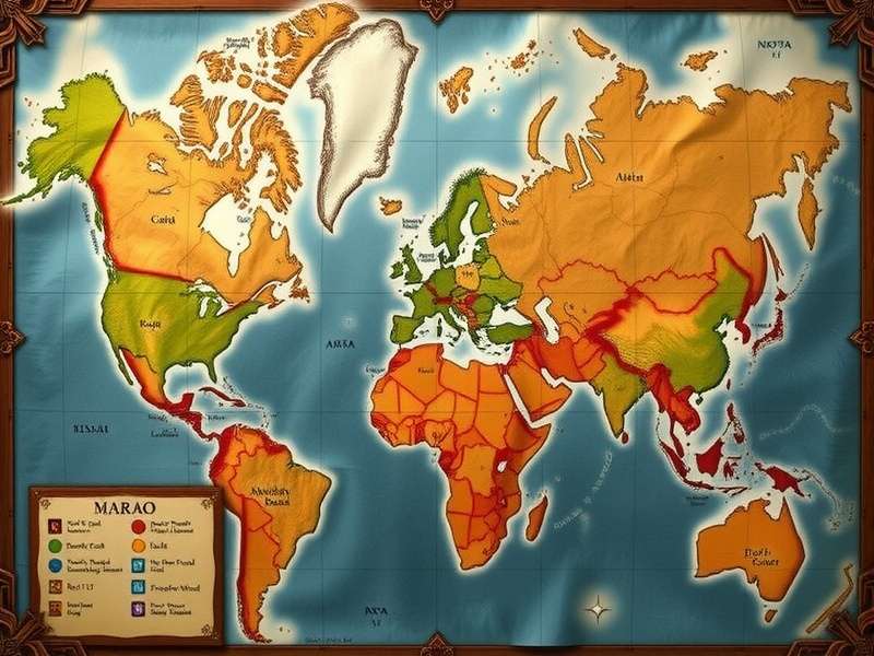 Margao Ancient Battle Game World Map Showing Different Regions Margao Ancient Battle World Map